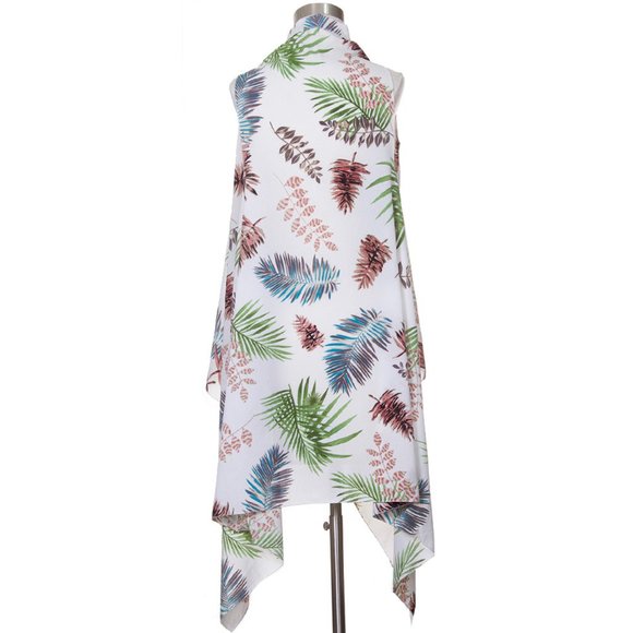 Code22 Tropical Leaves Pattern Beach Cover Up - Picture 3 of 4